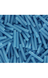 Miyuki twisted bugle beads 2x12mm Opaque turquoise blue TW2012-413